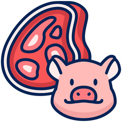 Pig Meat Filled Line icon