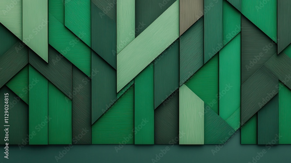 Poster abstract green geometric background with textured panels and patterns