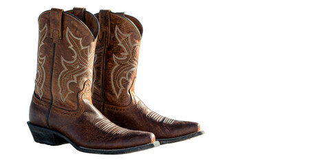 Brown Leather Cowboy Boots, Western Style Footwear, Fashionable Apparel