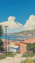 wallpaper of Valparaiso colorful hillside hous