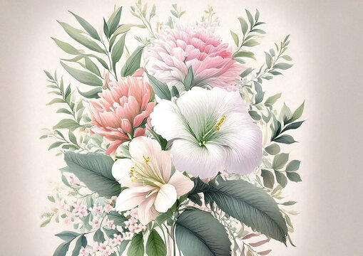 floral background with flowers clssic
