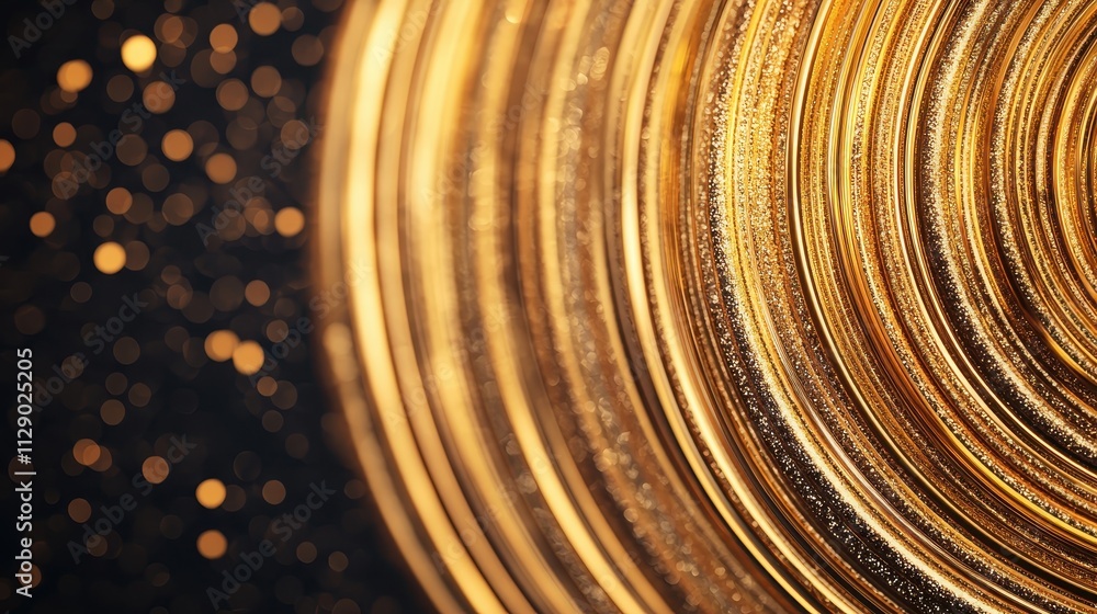 Poster golden spiral patterns with sparkling light effect background