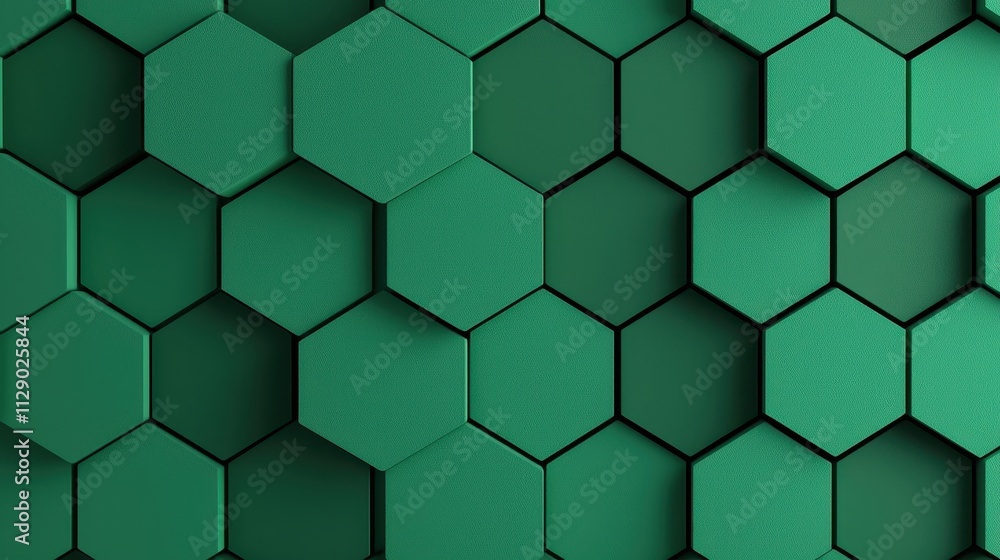 Poster green hexagonal pattern textured background for modern design