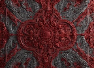 Abstract pattern with intricate details in shades of red and grey , pattern, grey, details