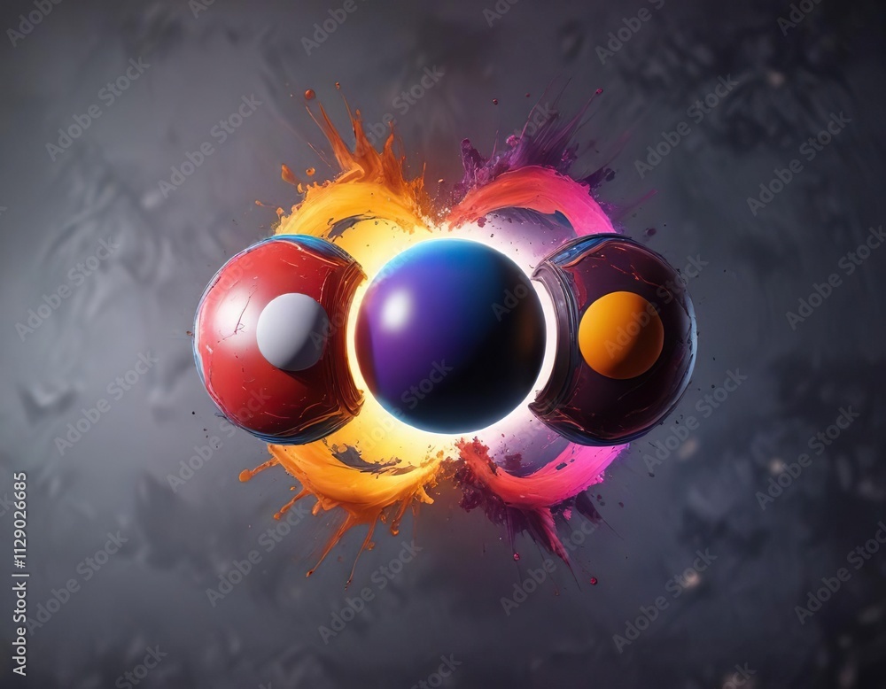 Poster abstract visual representation of the unity of opposites, balance, unity of opposites