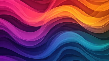 Obraz premium Colorful Abstract Waves in Vibrant Gradient for Background Design