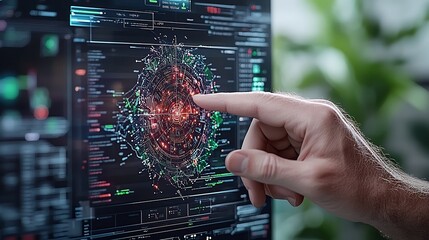 Futuristic AI Powered Innovation Lab Visualizing Real Time Business Intelligence and Analytics