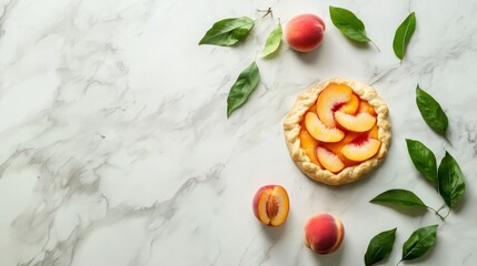 French Peach Galette With Copy Space