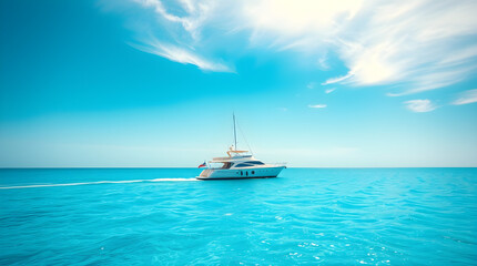 Obraz premium Lonely Yacht on Clear Sea