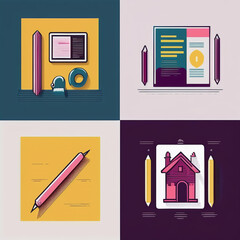Home renovation-themed icons featuring tools, house designs, and maintenance symbols for professional and DIY projects.