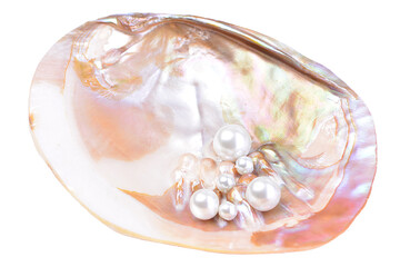 Pearls on a white background isolated