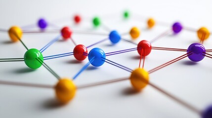 Obraz premium Colorful Network: Abstract Representation of Interconnection