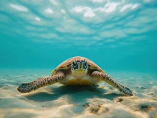 Obraz premium sea turtle on the beach