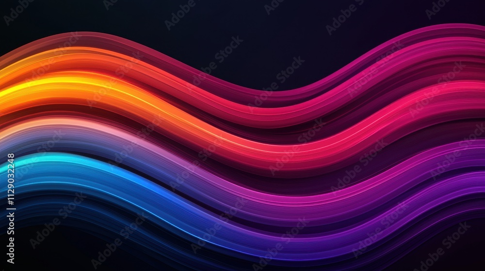 Poster colorful abstract waves create dynamic background for modern designs