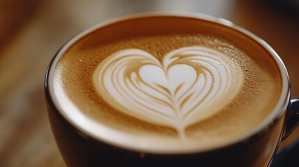 Aromatic Latte Art: Heart-Shaped Coffee Delight