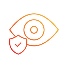 Eye Insurance gradient icon with white background vector stock illustration