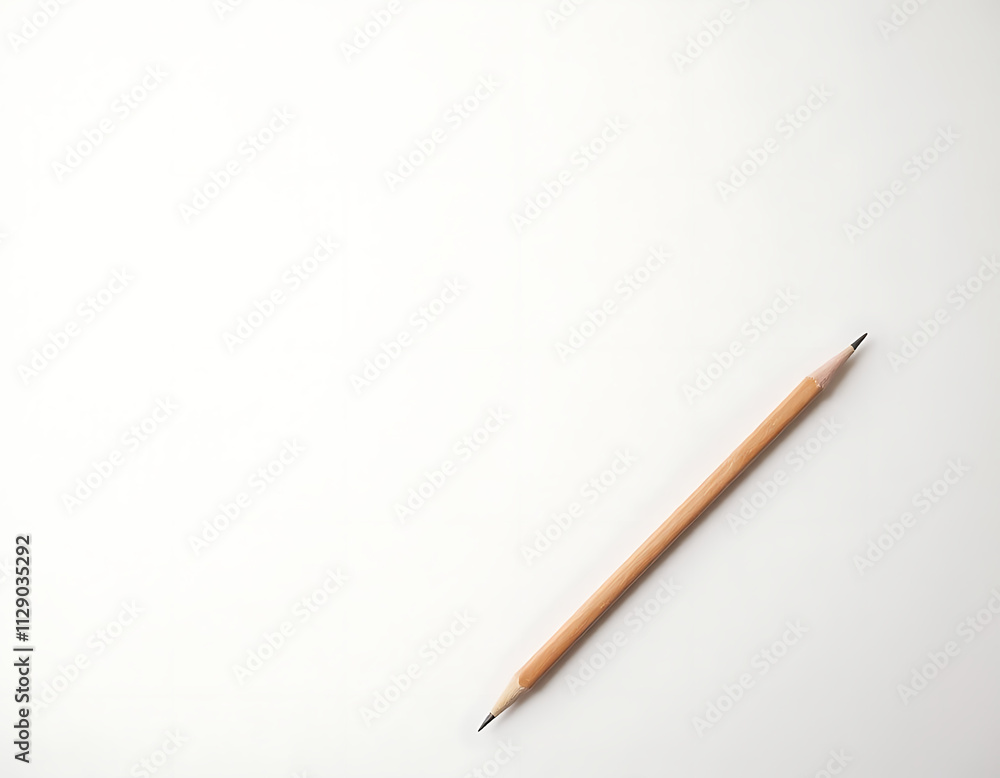 Poster Brainstorming ideas with a pencil on plain white paper is a common method used for creative problem solving and idea development._00001_