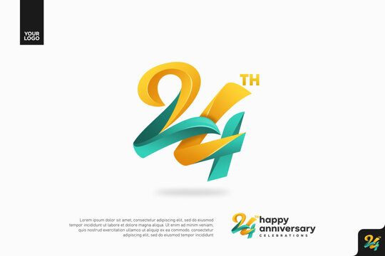 Number 24 logo icon design, 24th birthday logo number, anniversary 24