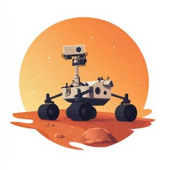 Mars Rover Illustration: Exploring the Red Planet