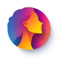 Colorful Woman Profile Art Illustration