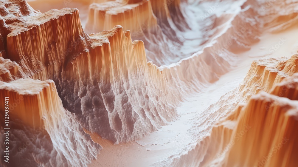 Aufkleber a surreal view of ice formations on mars, with smooth frozen surfaces contrasting against rust-color