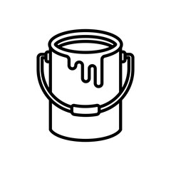 paint bucket icon vector, line style icon
