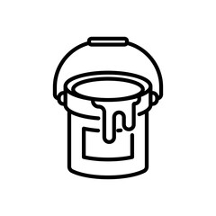 paint bucket icon vector, line style icon
