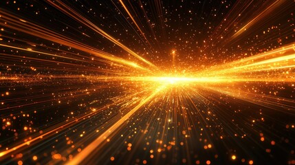 Obraz premium Golden Light Burst: A Celestial Abstract