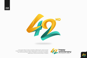 Fototapeta premium Number 42 logo icon design, 42nd birthday logo number, anniversary 42