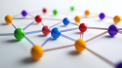 Obraz premium Colorful Network: Abstract Representation of Interconnection