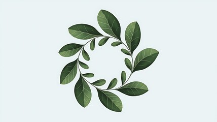 Rotating green leaf circle form for your invitation or celebration design background