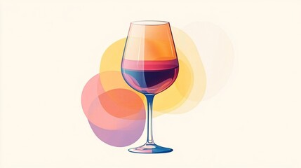 Elegant Abstract Wine Glass Cocktail Alcohol Modern Poster Design