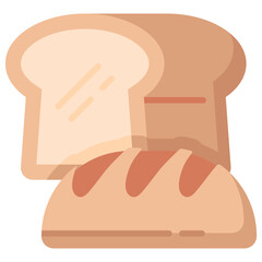 Bread Flat color icon