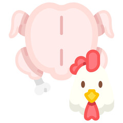 Chicken Meat Flat color icon