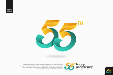 Number 55 logo icon design, 55th birthday logo number, anniversary 55