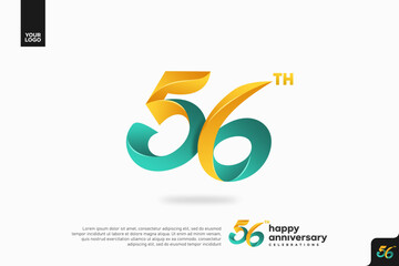 Number 56 logo icon design, 56th birthday logo number, anniversary 56