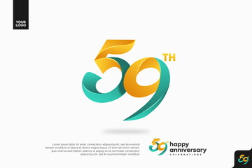 Number 59 logo icon design, 59th birthday logo number, anniversary 59
