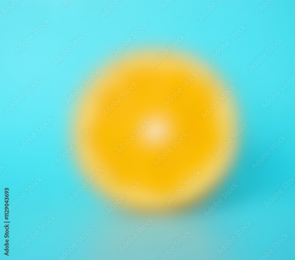 Poster A vibrant orange slice is placed against a serene blue background creating a visually striking and harmonious color combination instantly._00001_