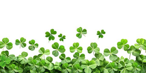Festive clover and shamrock leaf border for St. Patrick's Day