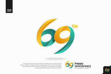 Number 69 logo icon design, 69th birthday logo number, anniversary 69
