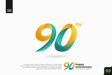 Number 90 logo icon design, 90th birthday logo number, anniversary 90