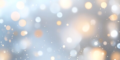 Soft, shimmering bokeh lights create a dreamy, atmospheric background in soothing hues of blue and gold for elegant designs.