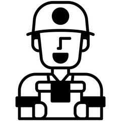 delivery man Black Fill Icon