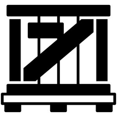 wooden box Black Fill Icon