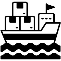 cargo ship Black Fill Icon