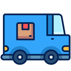 delivery van Filled Line Icon