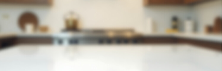 A blurred kitchen background is juxtaposed with a sharp white tabletop, creating a selective focus effect in the photograph._00001_