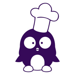 Penguin Kitchen Restaurant Chef Hat Food Cooking Design Lover Art Vector Illustration Card T-Shirt Poster Sticker Graphic Print Decorative Drawing Isolated Logo Decoration Symbol Creative Cool Style

