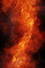 Fire dances in vivid orange and yellow hues, captivating viewers with its fiery allure and dynamic movement captured in the midst of combustion