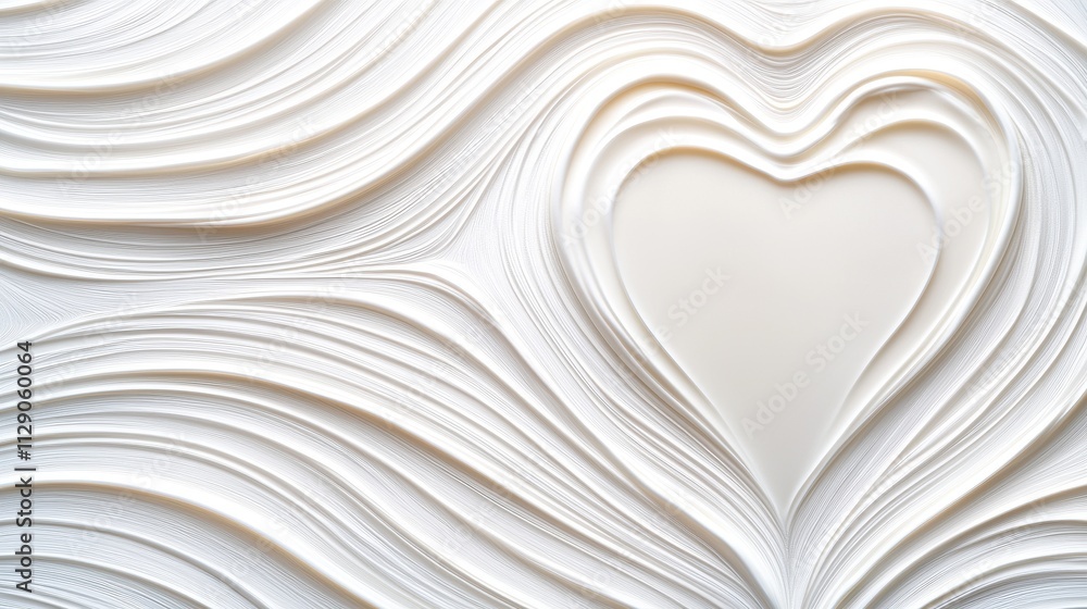 Poster elegant textured background with heart shape and flowing lines
